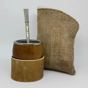 Kit Mate Calabaza Posa Mate Bombillon 18cm Alpaca + Yerbera Mate Con Vuelo Bombillon Recto Aplique