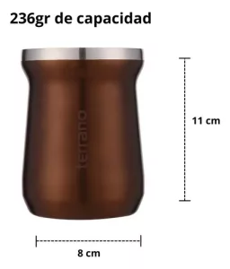 Set Terrano Termo 1lt Premium Mate Acero Colores Bombilla