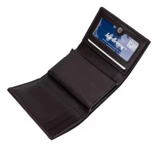 Billetera Tarjetero Baellerry Antirrobo Rfid Elegante Clasic Negro Liso