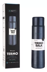Kit Termo 750ml Terrano Mate Acero Inox C/tapa + Bombilla Azul Metalizado