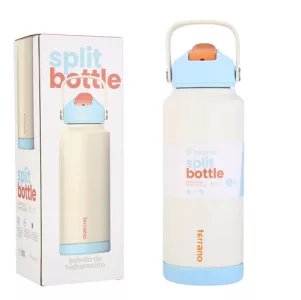 Botella Termica 1lt Terrano Acero Base Silicona Hidratación Beige
