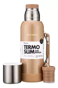 Termo Terrano Slim 750 Con Asa Base Silicona Antiabollones Negro