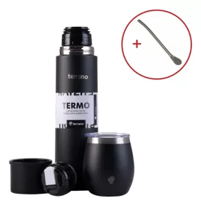 Kit Matero Terrano Termo Acero 750ml Mate C/tapa + Bombilla