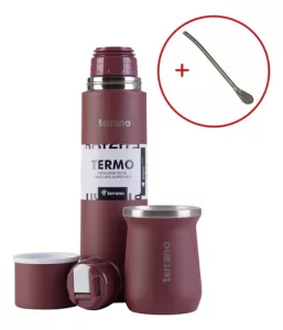 Kit Matero Terrano Termo 750ml Mate C/tapa + Bombilla Regalo Bordo - Mate Tradicional
