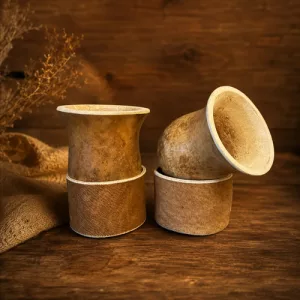 Mate Calabaza Porongo Con Vuelo + Posa Mate Cuero Crudo Marrón