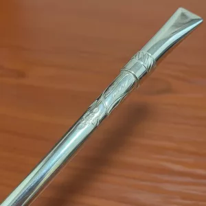 Bombillon Grueso 10mm Baño Plata 925 Recto 19cm