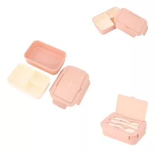 Lonchera Terrano Lunch Box Cubiertos Reparticiones 1100ml Rosa