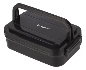 Lonchera Terrano Lunch Box C/asas Cubiertos Hermetico 900ml Gris Oscuro