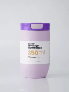 Vaso Termico Terrano Push 350 Ml Frio Caliente Antigoteo Lila
