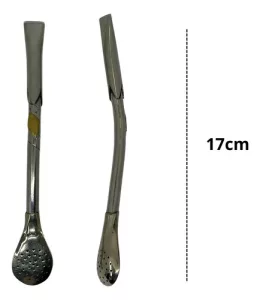 Mate Calabaza Bombilla 17cm Alpaca Posa Mate + Luz Bombilla Pico Loro Bronce Aplique