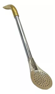 Bombillon Alpaca Pico Loro Bronce 20cm + Limpia Bombilla