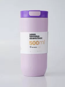 Vaso Termico Terrano Push 500 Ml Frio Caliente Antigoteo Lila