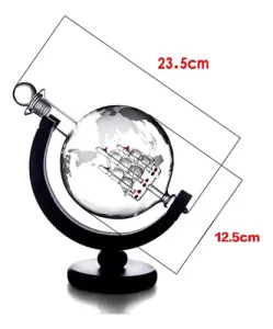 Decantador Whisky Globo Vasos Piedras Enfriadoras Set Regalo Marrón