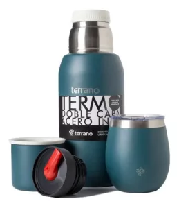Kit Termo 750ml Terrano Mate Acero Inox C/tapa + Bombilla