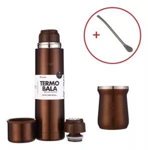 Kit Termo 750ml Terrano Mate Acero Inox Camionero + Bombilla Cooper