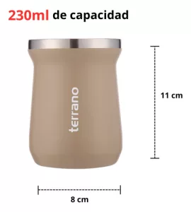 Kit Matero Terrano Termo 750ml Mate C/tapa + Bombilla Regalo Arena - Mate Tradicional