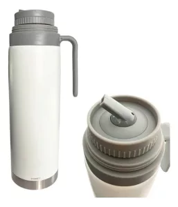 Termo Acero Inox 1lt C/manija Fija Mantiene Frío Calor Comet Blanco