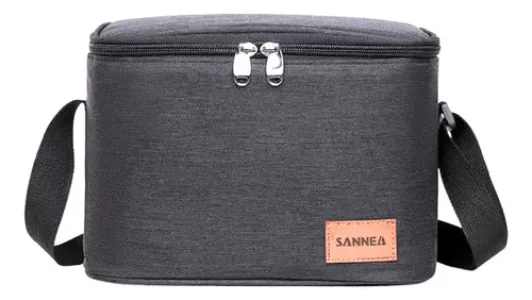 Lonchera Termica Viandera Porta Alimentos Correa Ajustable Gris