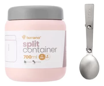 Contenedor Alimento Termico 700ml Terrano + Cuchara Plegable Rosa