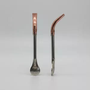 Bombillon Alpaca Grueso 10mm Pico Loro 19cm +limpia Bombilla Rose Red