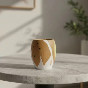 Mate Ranchero Algarrobo Artesanal Madera Pintado Rustico Blanco