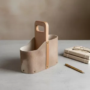 Materas Cuero Crudo Manija Base Madera Auto Cuero Crudo