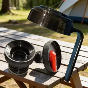Tapon Para Termo Termolar De 1 Lt + Entrerrosca  + Asa Negro