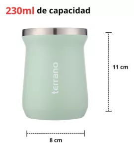 Kit Matero Terrano Termo 750ml Mate C/tapa + Bombilla Regalo Verde Agua - Mate Tradicional