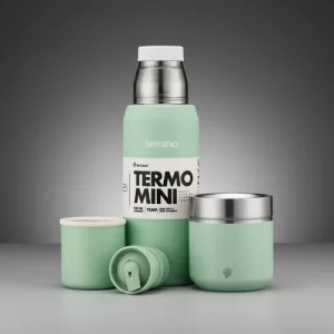 Kit Set Terrano Mini 500 Ml Bombilla De Regalo 5 Años Gtia Folkie Verde Agua
