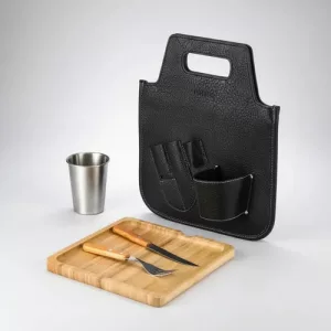 Set Tabla Parrilla Asado Cuchillo Tenedor Destapador