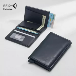 Tarjetero Porta Tarjetas Rfid Anticlonación Simil Cuero Slim