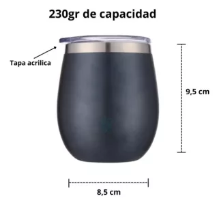 Kit Termo 750ml Terrano Mate Acero Inox C/tapa + Bombilla Azul Metalizado