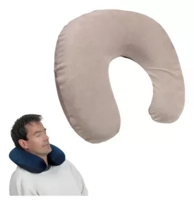 Almohada Viaje Cuello Cervical Con Espuma Memoria Comodo Gris
