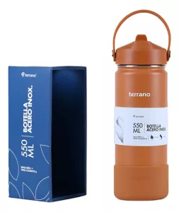 Botella Termica Terrano Hidratacion 550ml Acero Inox Colores