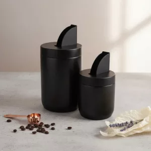 Set Yerberas Acero Inox X2 795ml-350ml Pico Vertedor Negra